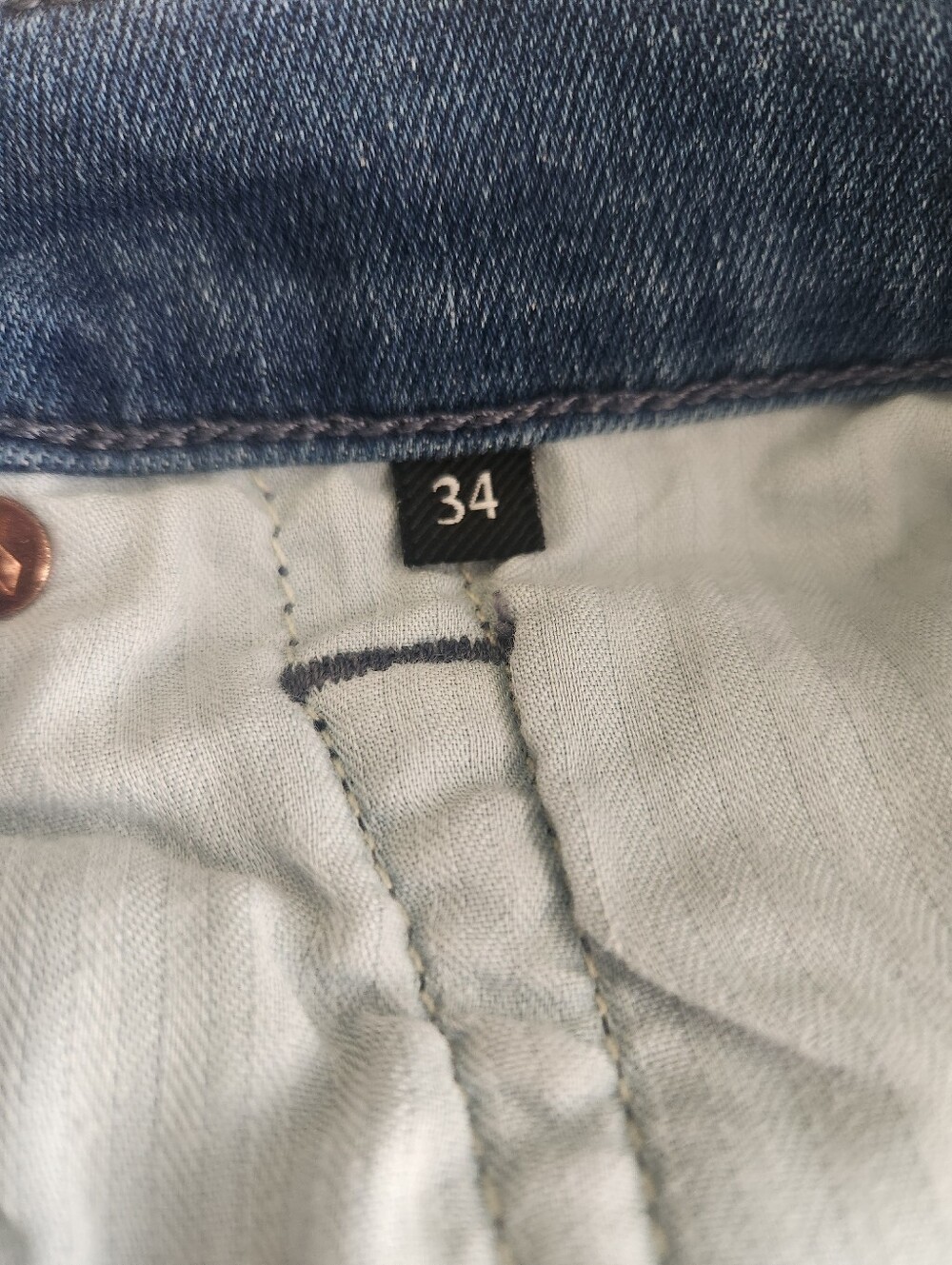7 For All Mankind Blue Rolled-Hem Denim Shorts Women's 34 - Picture 4 of 5